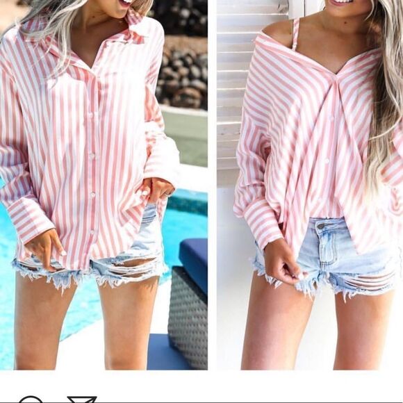 ✨HP✨Pool Side 2 Way Stripe Top✨ - Picture 3 of 7